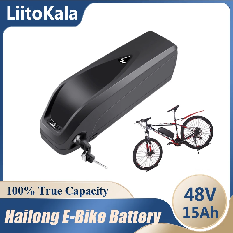 LiitoKala Electric Bike Battery Hailong 18650 Cells Pack 36V 48V 10Ah 12Ah 15Ah 20Ah Powerful Bicycle Lithium Battery