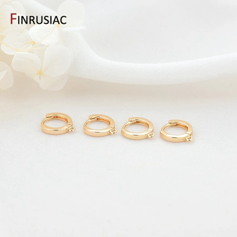 Earring Making Component 14k Gold Plated Round Earrings Hooks Hoop Earring Clasps Accessories DIY Jewellery Supplies Wholesale