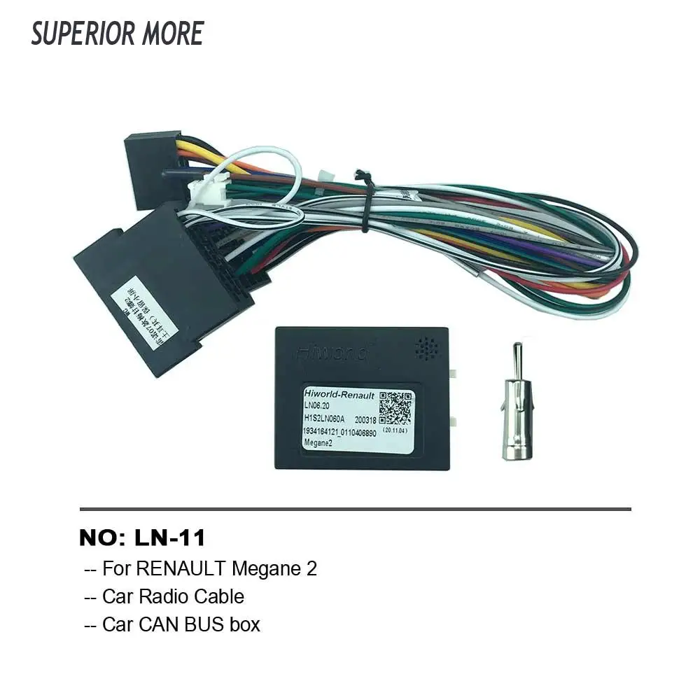 

16pin Car Radio Cable CAN BUS Box for RENAULT Megane2 Power Wiring Harness DVD GPS Android Headunit Multimedia Player Connector