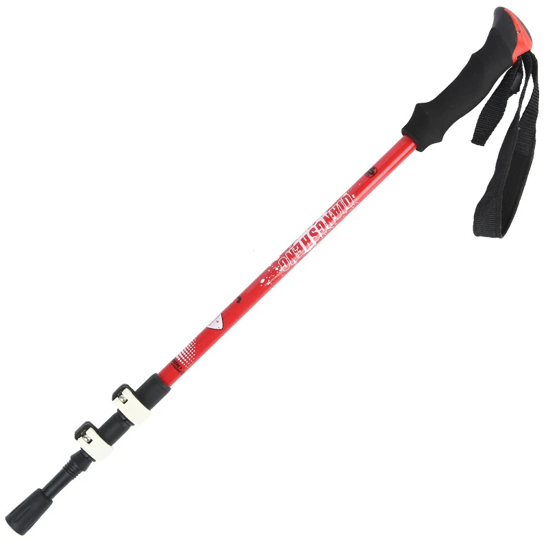 NUONEKO-Telescopic Trekking Stick, Three-Section Telescopic Stick Climbing Tourism Hiking Canes Camping Accessories CA13