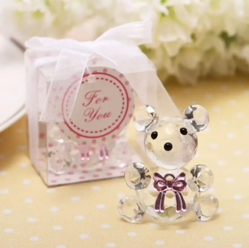 Free shipping 5pcs/lot Choice Crystal Collection butterfly Bear Favors Elegant crystal crafts gift Baby Shower Favors