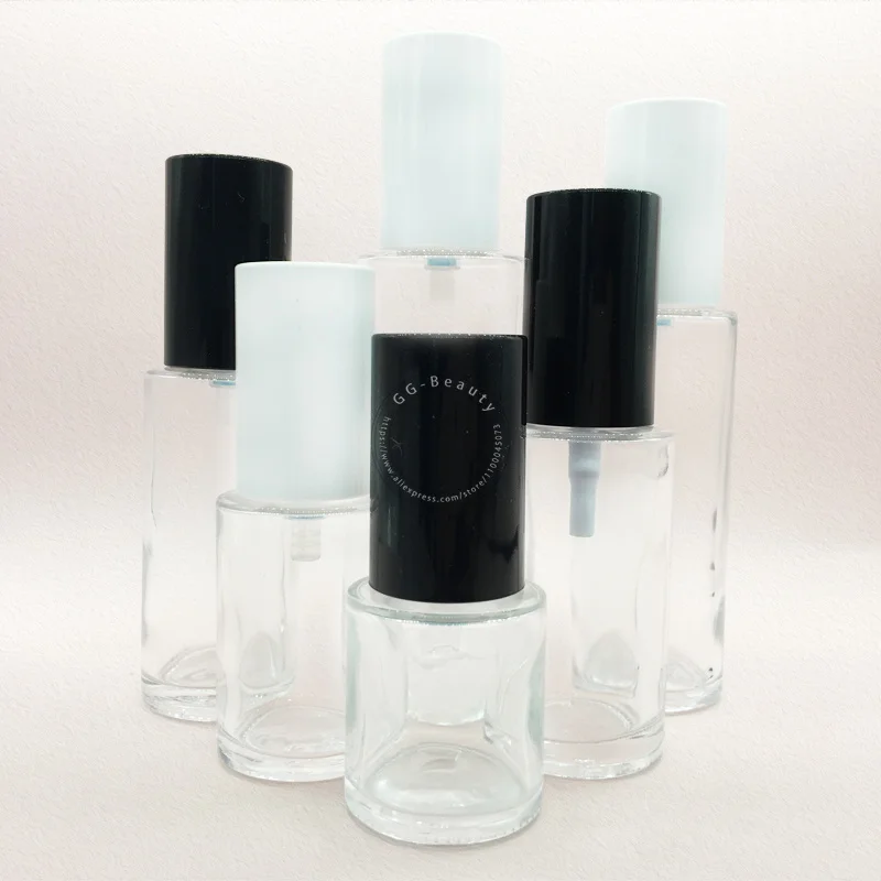 

30ml 60ml 80ml 100ml 120ml Clear Glass Pump Foam Bottles Luxury Portable Face Eyelashes Cosmetic Bottle Emulsion Press Container