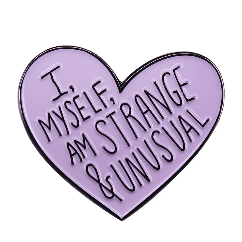 I Myself am Strange & Unusual Enamel Pins Horror Gothic Underworld Arch Mage Heart Brooch Metal Badge Backpack Accessories