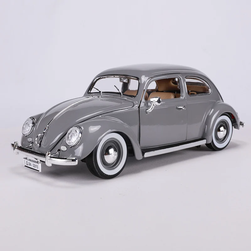 Maisto-coche Volkswagen Beetle de aleación, vehículo de lujo fundido a presión, 1:18, 1955, colección de juguetes, regalo