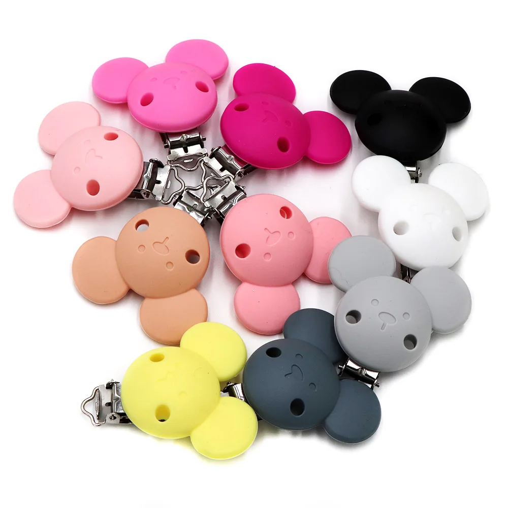 Bobo. box-mickey silicone chupeta clips, comida grau chupeta titular, bpa livre, dentição grânulos, acessórios do bebê, 3pcs