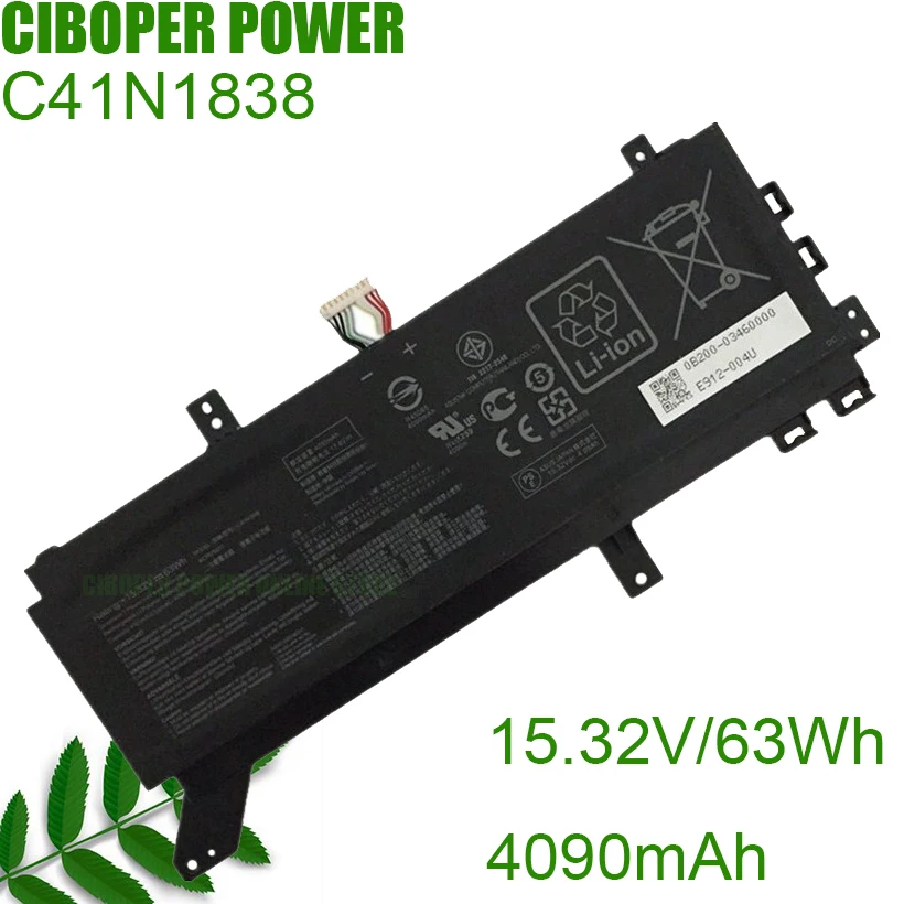 

CP Original Laptop Battery C41N1838 15.32V/63WH/4090MAH For PC PROART STUDIOBOOK PRO X 0B200-03460000