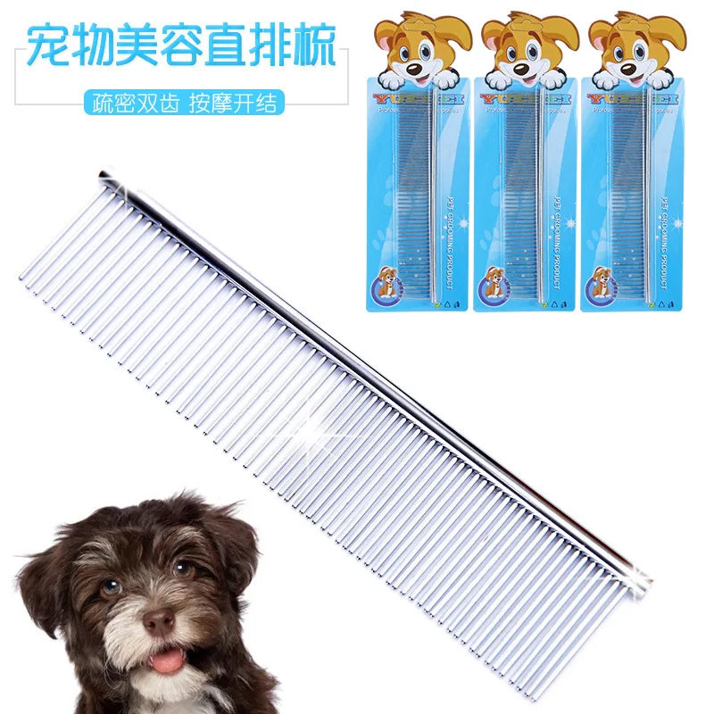 Pet comb Electroplating stainless steel row comb Variety of pet dog comb Open knot comb dog comb