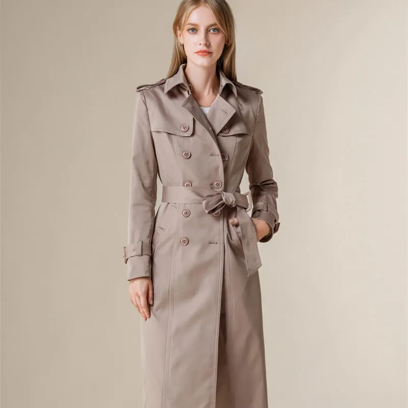 

New Spring 2020 Trench Coat For Women European Fashion Double Sided Overcoat Female Long Slim Windbreaker manteau femme LX2627