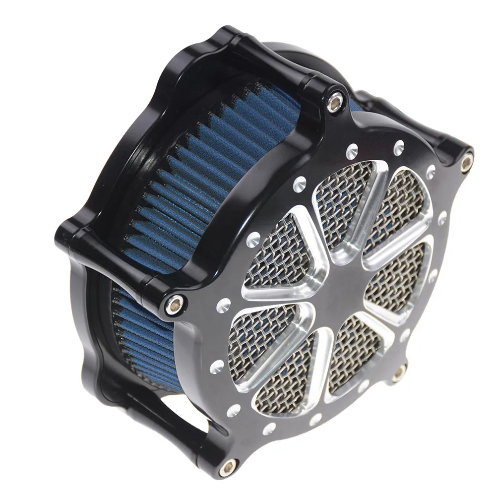 Motorfiets Air Filters Blauw/Grijs/Rood Air Cleaner Intake Filter Aluminium Voor Harley Touring Road Glide Dyna Softail sportster