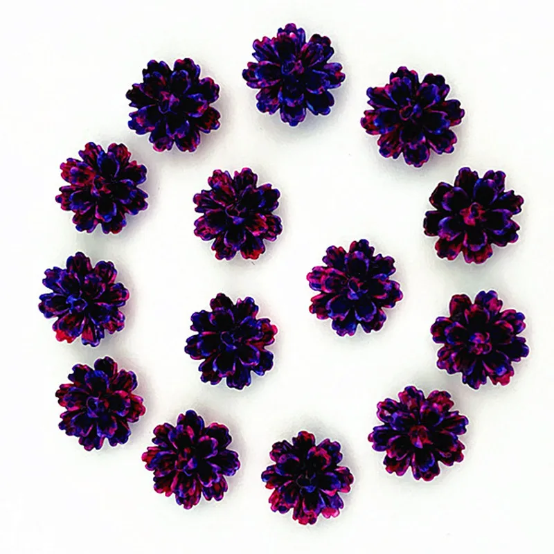 

100 pcs. Deep blue & Red DlY resin rose flower flatback appliques for phone / wedding / craft