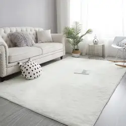 Alfombras grandes y modernas para sala de estar, tapetes blancos y esponjosos y sedosos para dormitorio de niña, tapete para entrada de casa, decoración del hogar, alfombras suaves y peludas