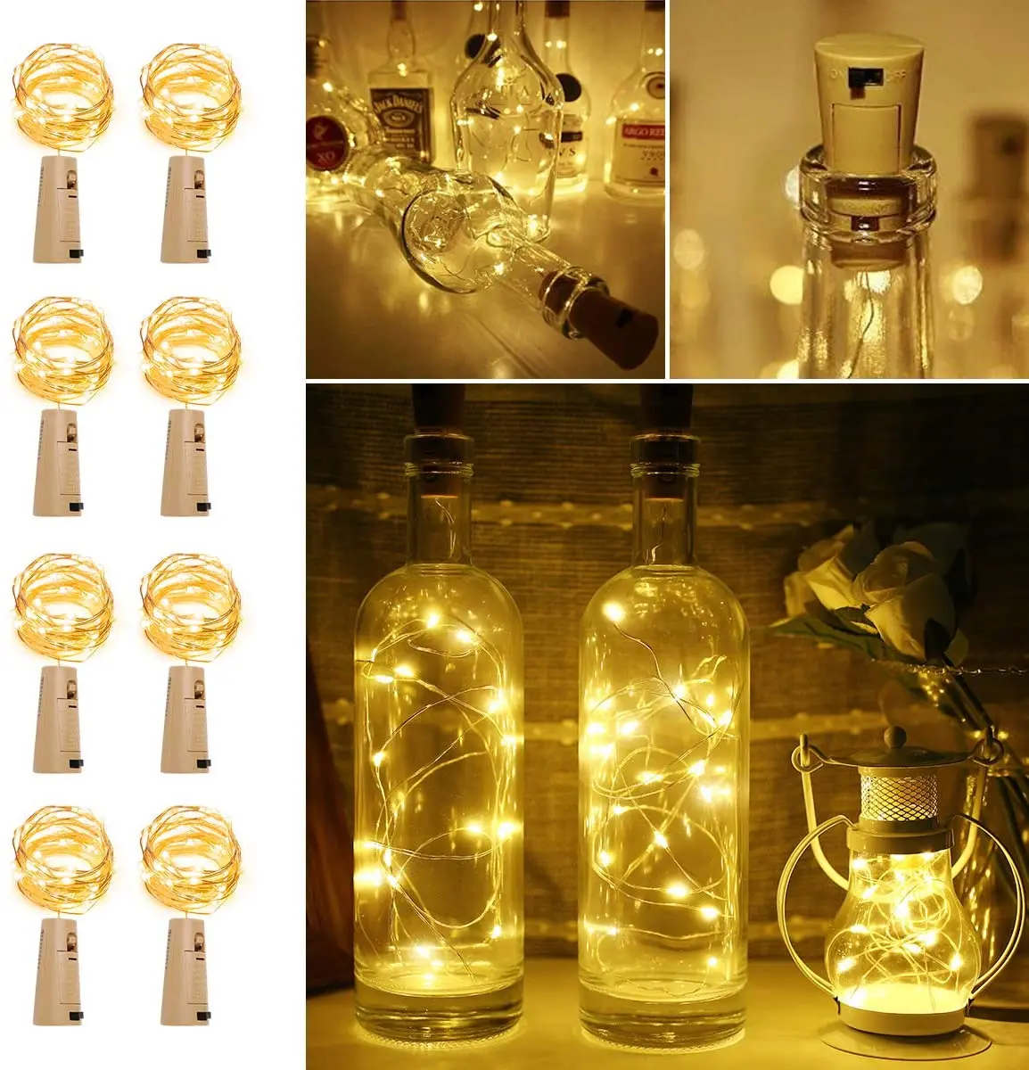 

Wine Bottles String Lights Fairy DecorCopper Wire Starry Fairy Lights Battery Operated Lights for Bedroom Parties Wedding