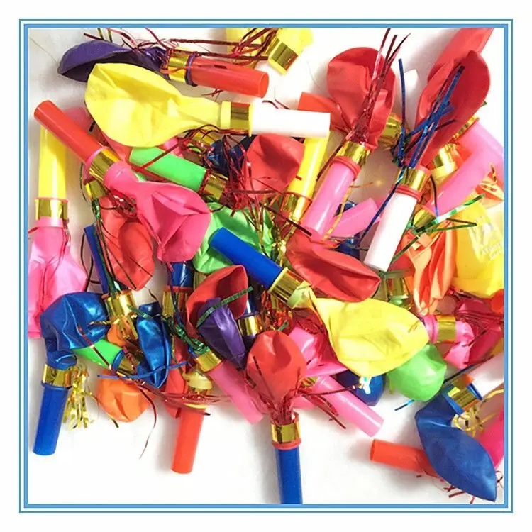 50 pieces/set Whistle balloon Match cheer Cheerleading tool kids toys Balloon wholesale Color mixing birthday gift Party E0891