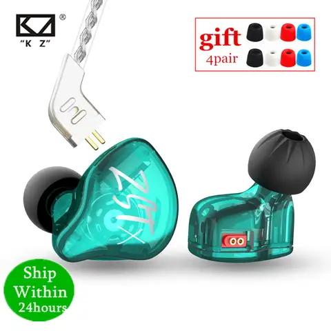 Hybrid In-Ear Earphones with Silver Cable KZ