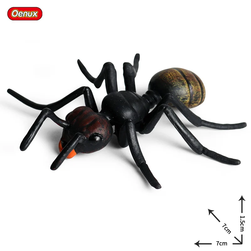 Oenux Simulation Wild Animals Model Action Figure Bee Ant Butterfly Spider Insect Animal Miniature Figurines Toy Kids Xmas Gift