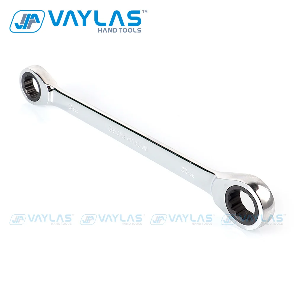 19X22มม.แหวน Spanner ชุดคีย์ Ratcheting เครื่องมือ Cincin GIR ด้ามจับ Chrome Vanadium Steel