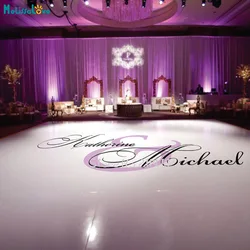 Wedding Floor Stickers Custom Name & Color Party Dancing Floor Decal Personalized Bride Groom Name Floor Sticker ZA108A