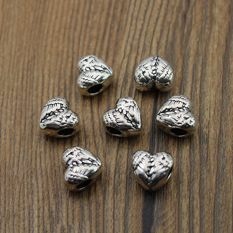 10pcs/lot Metal Big Hole 5mm, Tibetan Silver Spacer Beads for Jewelry Making fits Charm Bracelets DIY Handmade Jewelry Findings