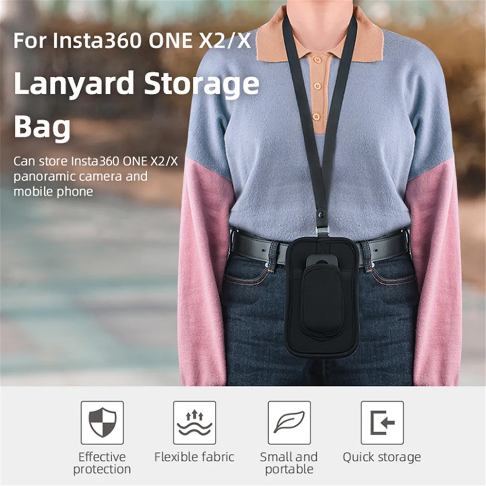Nhẹ Dây Túi Lưu Trữ Bảo Vệ Túi Đựng Insta360 Một X2/X Camera Phần