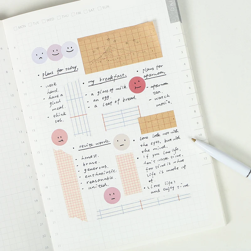 2pcs/pack Morandi Series Expression Stickers Scrapbooking Pure Color Irregular Small Labels Diy Decorative Stickers Stationery