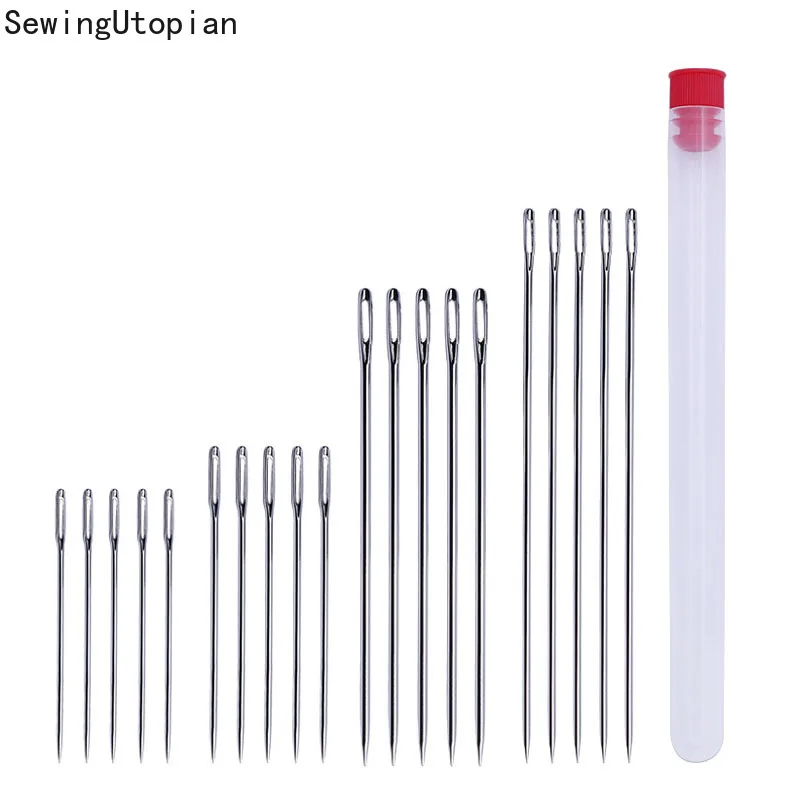 20PCS 175mm 150mm 100mm 89mm Big Size Large Long Steel Needle Big Holes Sewing Needle Home Embroidery Tapestry Hand Sewing Tools