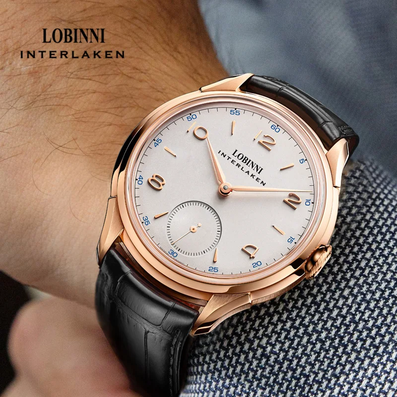 LOBINNI Luxury Brand Men Watch Seagull Mechanical Hand Wind Movement Watches Sapphire Glass Waterproof Male Wristwatch