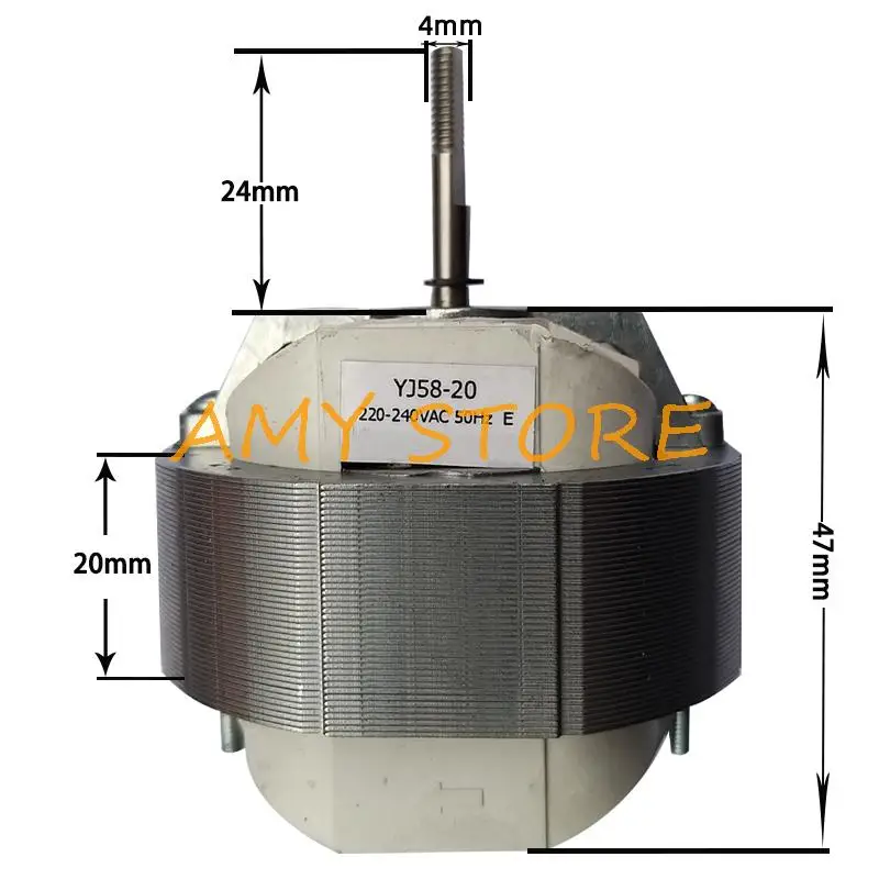 1Pc YJ58-20 220V 50Hz E ventilatore riscaldatore riscaldatore ventilatore AC ombreggiato YJ58-12 motore palo YJ58-16 220V 50Hz E CCW CW