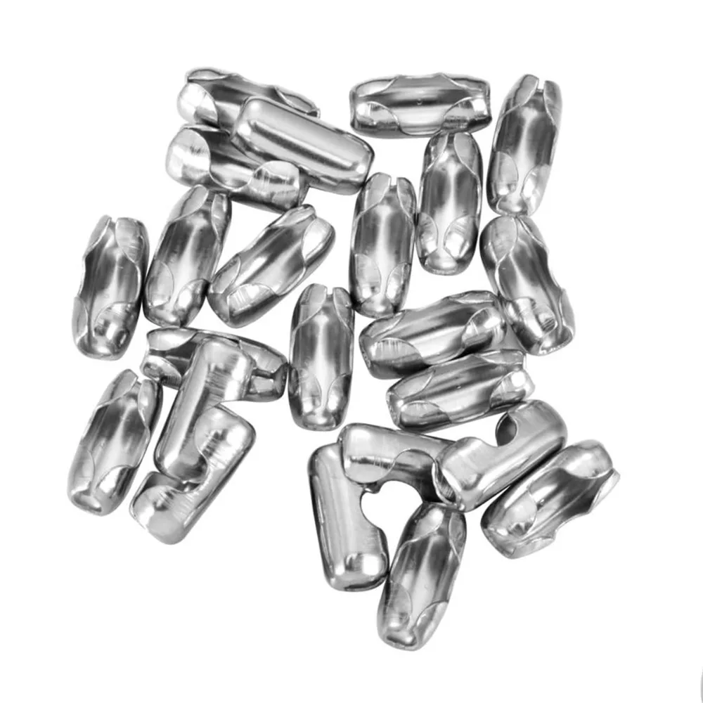 Silberfarbene Edelstahl-Kugelketten-Verbindungsverschlüsse für DIY-Halsketten, Armbänder und Schmuckherstellung, 50 Stück/Los – Detail 3