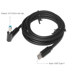 USB C to 4.5*3.0mm Plug Converter USB Type C Laptop Charging Cable Cord for Hp EliteBook 820 G3 820 G4 840 G3 840 G4 1040 G2