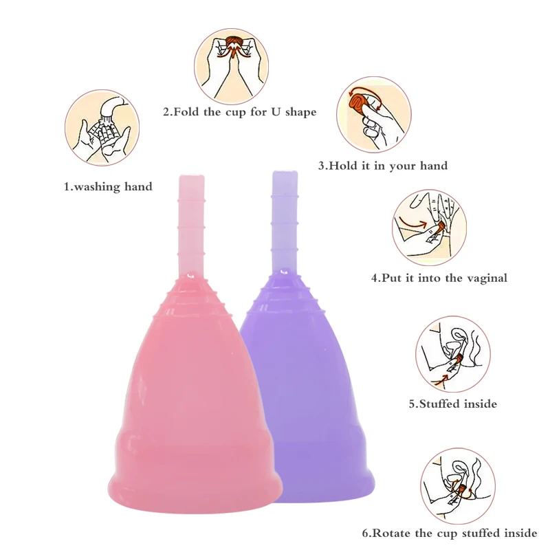 3pcs/Lot Medical Silicone Menstrual Cup Feminine Hygiene Menstrual Cups Reusable Women Period Cup Menstrual Collector S+L