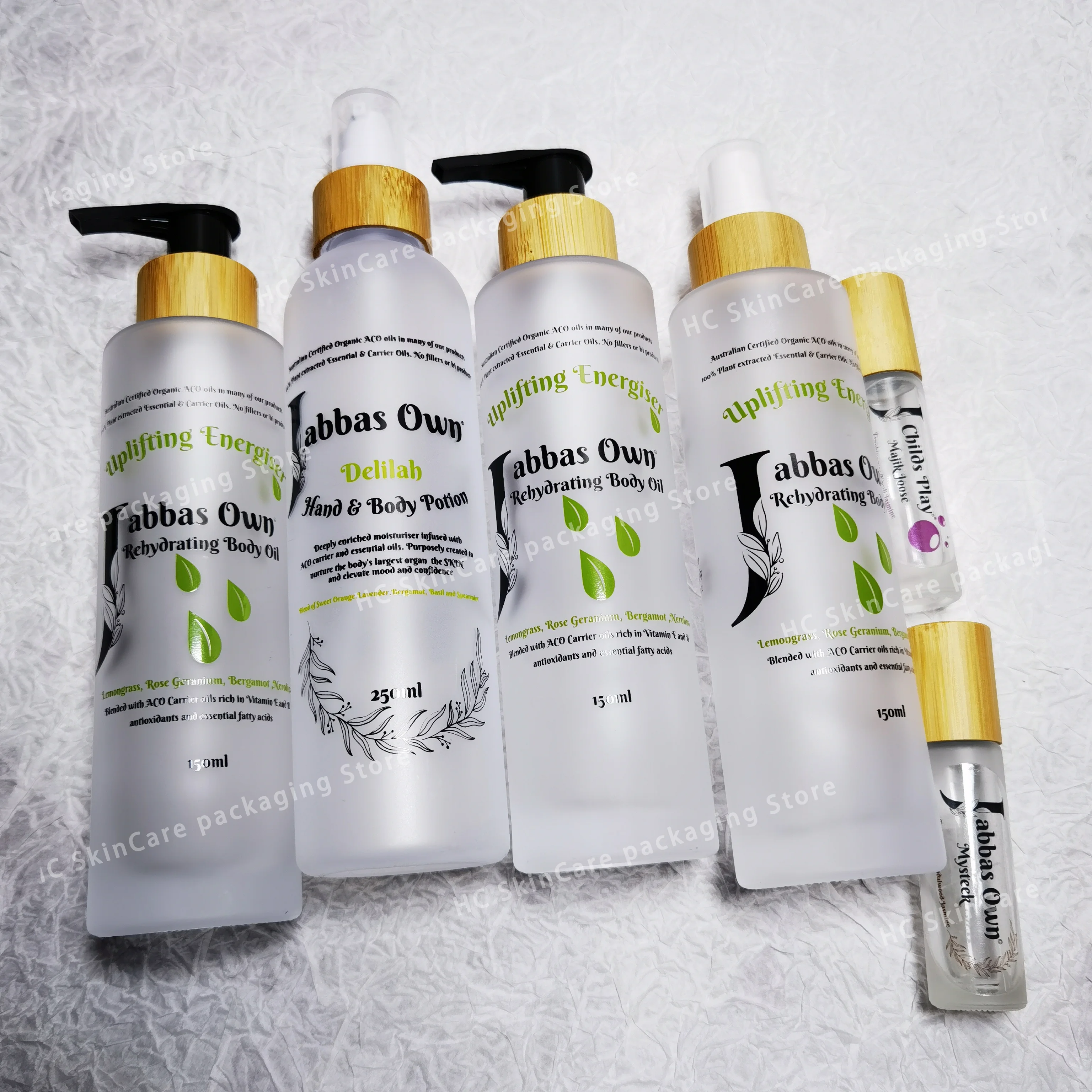 

Wholesale Cosmetics Frosted Box Jars Ceramic Bottles Refillable Skin Care Packaging with Bamboo Cap Travel Portable