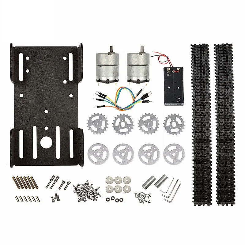 Smart Robot Tank Chassis Tracked Car Platform T101 with Dual DC 12V 350rpm Motor for Arduino DIY Robot Toy Part