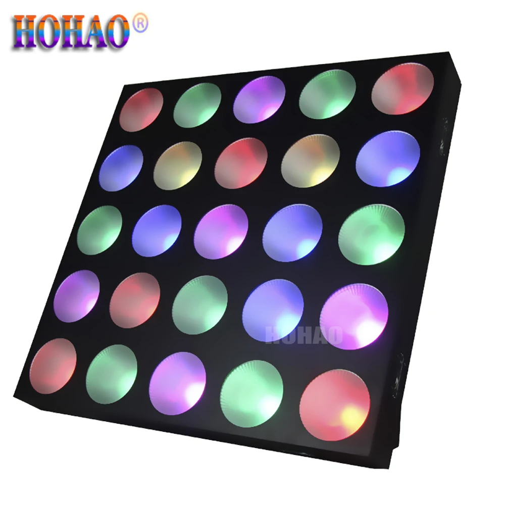 HOHAO 25pcs Matrix Beam Lights Dyeing COB RGBW Colorful Background Lamp Wedding Bar Performance Dmx512 DJ Sound Music