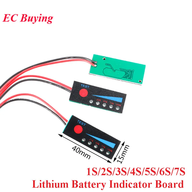 1Pc-10Pcs 1S/2S/3S/4S/5S/6S/7S/8S Single 3.7V Lithium Battery Capacity Indicator Display Electric Vehicle Battery Power Tester