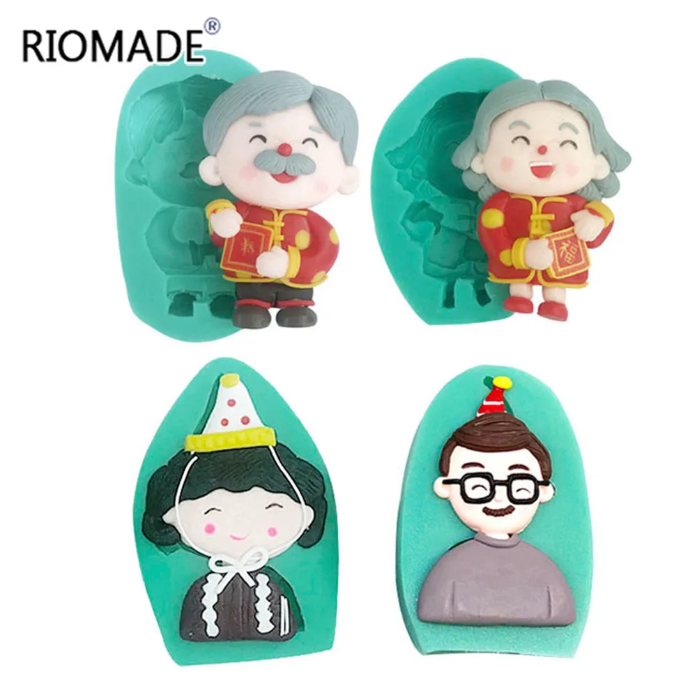 Family Silicone Fondant Molds Grandparents Mom Chocolate Candy Cake Mold Parents' Day Birthday Decoration Kitchen Baking Tools