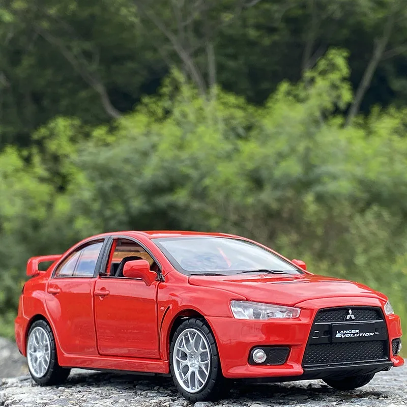 1:32 Mitsubishis Lancer Evo X 10 Alloy Car Model Diecast Metal Toy Vehicle Car Model Simulation Sound Light Collection Kids Gift