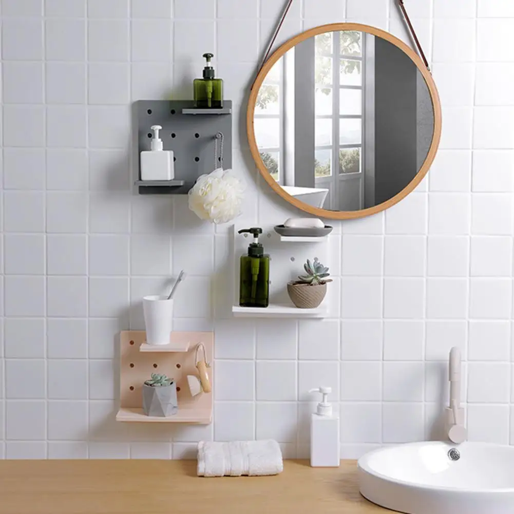 Reliable 1 Set Innovative Wall-mountable Space-saving DIY Shower Holder 4 Colors Shower Holder Multi-use   for Kitchen