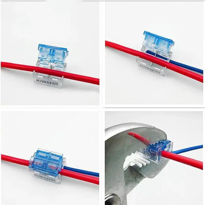 1pcs T-type 220V/ 15A Main Branch Wire Connector Box 1-6m㎡ Cable Free Break Line Quick Terminal Block Splitter Cable Connectors