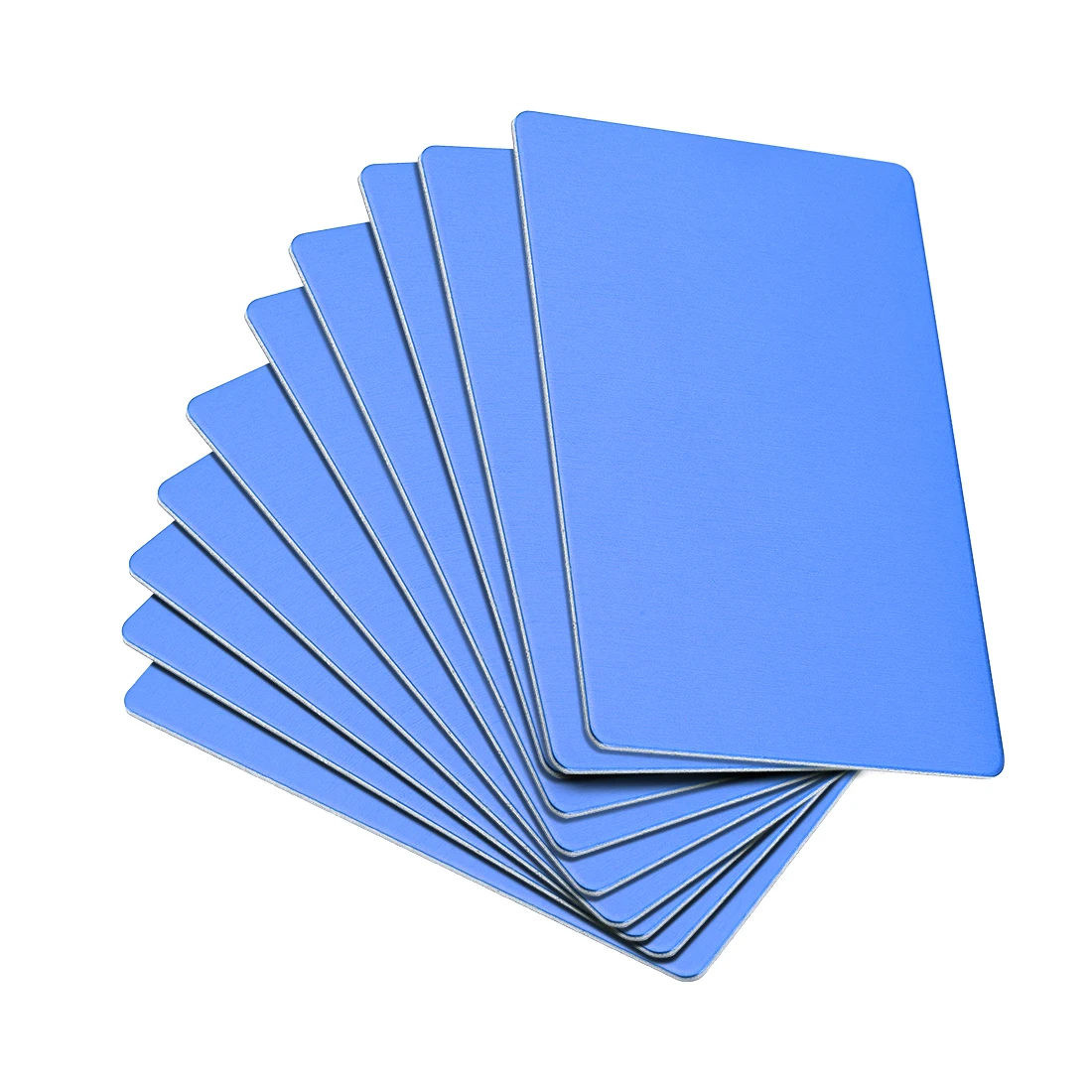 Uxcell 15Pcs Blank Metal Card 80x50x0.8mm Anodized Aluminum Plate for DIY Laser Printing Engraving Blue