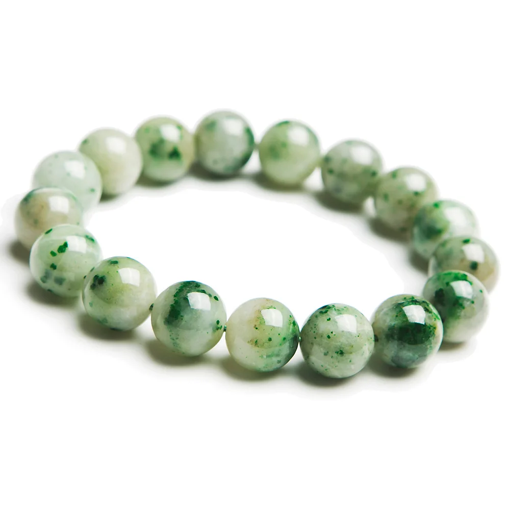 Natural Green Dushan Jade Bracelet 12mm For Women Men Crystal Gemstone Genuine Bead Bracelet AAAAAA