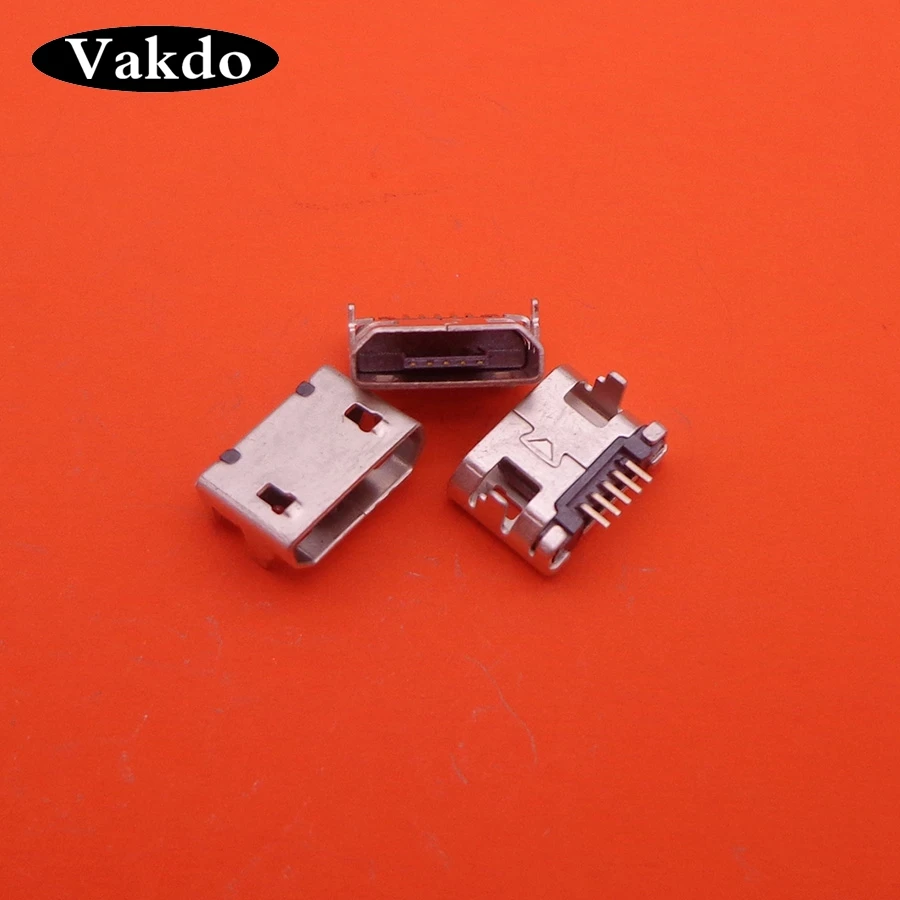 100Pcs 5pin DIP 7.2 Micro usb JACK socket Connector For OPPO X907 R807 R81 Universal for Samsung Lenovo Huawei ZTE HTC etc