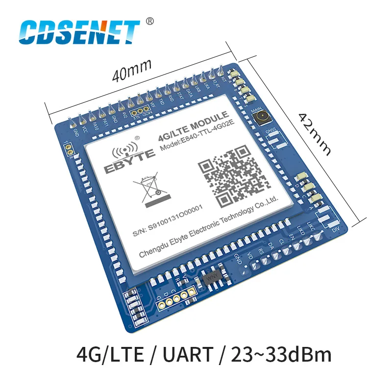 4G LTE Module CDSENET E840-TTL-4G02E UART Network Server GSM M2M Wireless Transceiver TCP/UDP AT Command Watchdog IPX Antenna