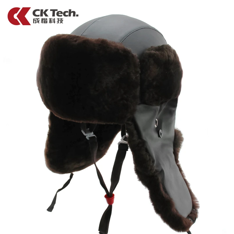 CK Tech.Cold-proof Safety Helmet GRP Construction Electrician Helmets Labor Warm Winter Work Hat Leather Sheep Shears Cap