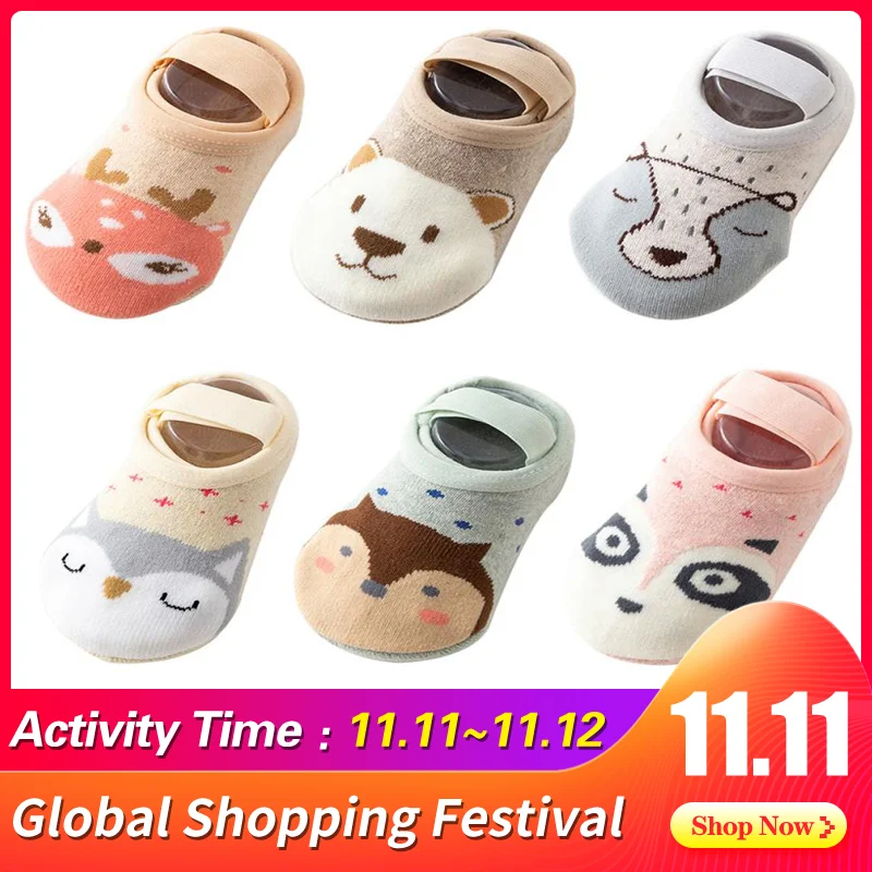 0-3Y Baby Cotton Socks Shoes Toddler Clothes Casual Toddler Anti-slip Grip Slipper Short Socks Leg Warm Baby Clothes Accessories