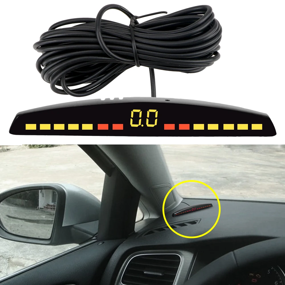 LEEPEE Universal Auto LED Parkplatz Sensor Auto Auto Detektor Parktronic Reverse Backup Radar Monitor System Kits Mit 4 Sensoren
