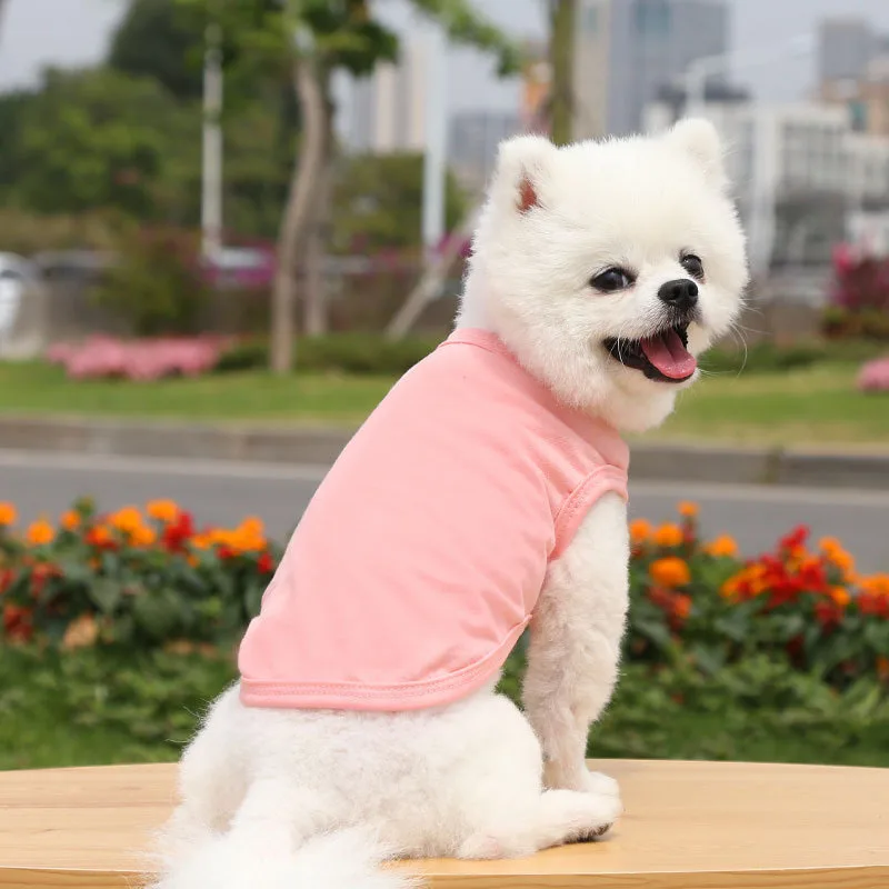 Simple Color Cottton Plain Dog Clothes Vest Spring Summer Large Dog Supply T-Shirt For Small Medium Large Dog Pet Product