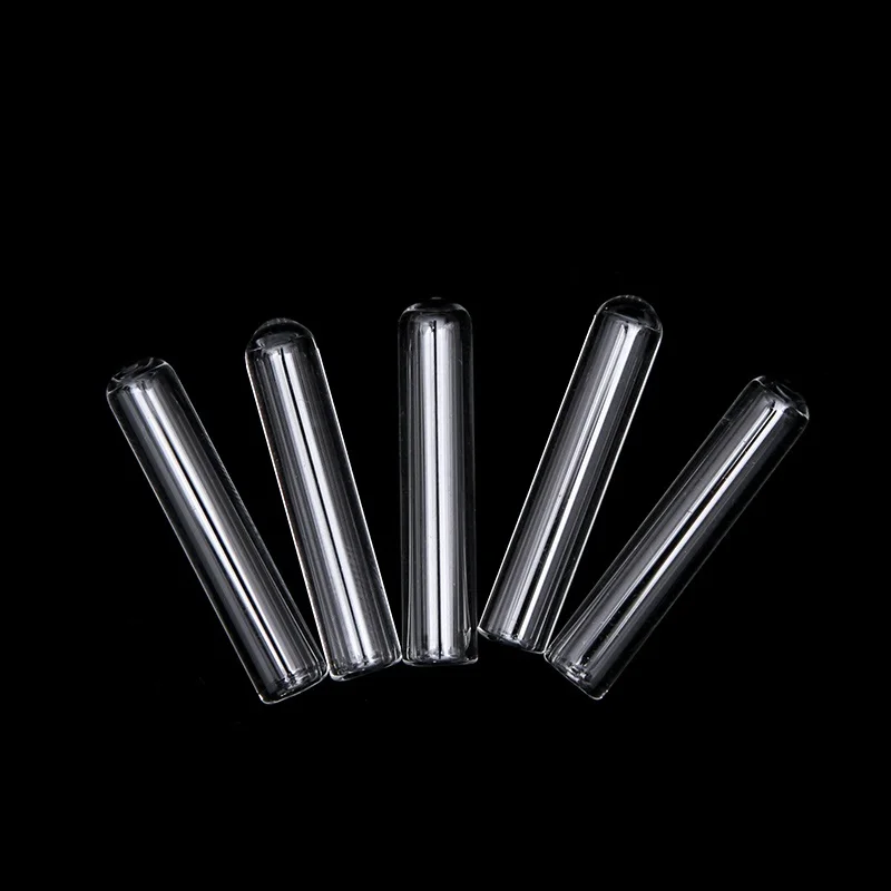 Glass Test Tube 10*75mm Flat Top Round Bottom High Temperature Thick Glass Tube 3.5ml, Diameter 10mm, Height 75mm 100pcs