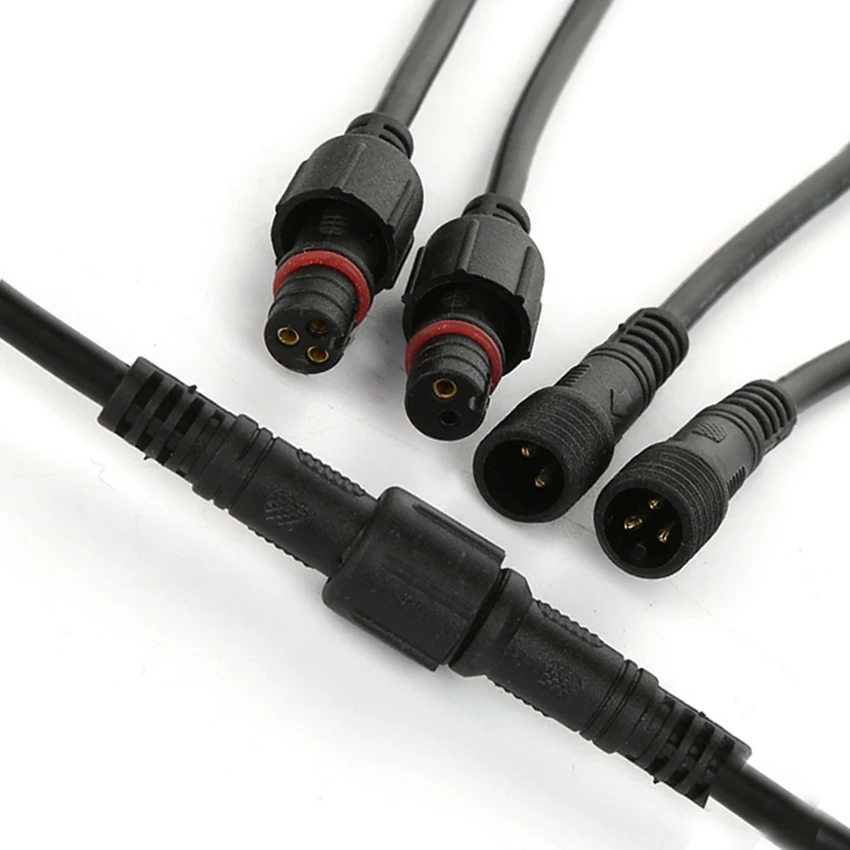 5pairs 2 pin / 3 pin / 4 pin Waterproof connector with wire cable IP68 female & male plug 2X 0.3(mm2)