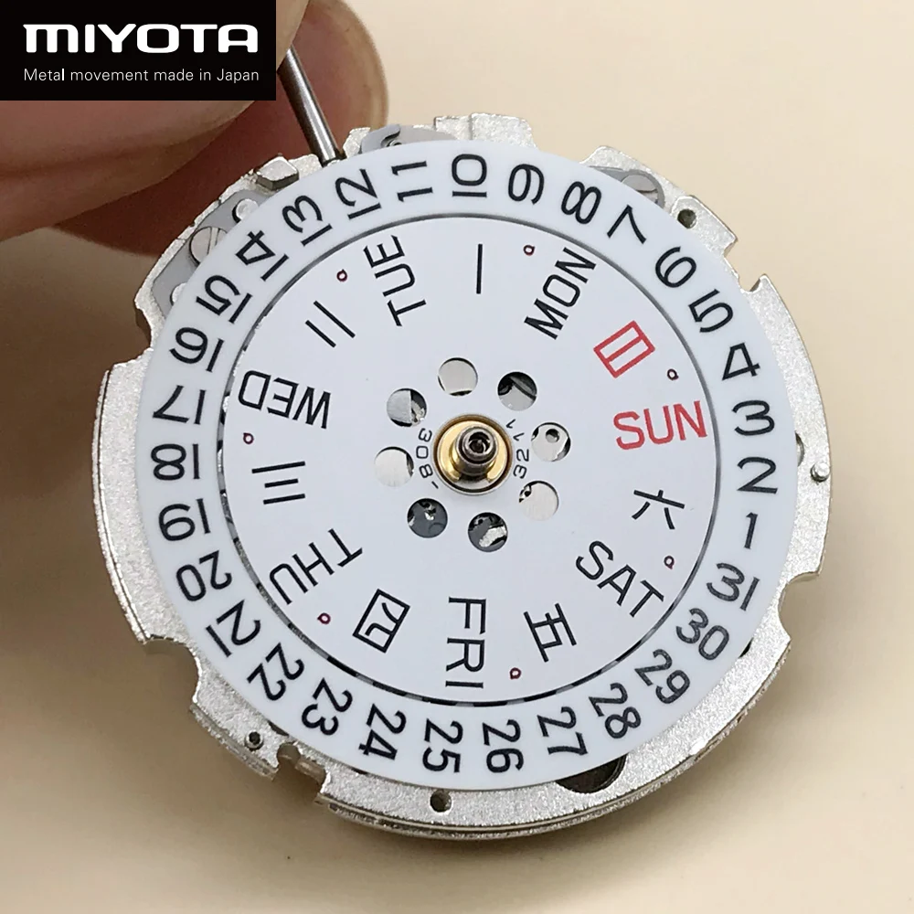 Miyota Japan Silver Mechanical Movement 8205 Twenty-One Jewels Quick With Day/Date Window Quality Automatic Self-winding Movt