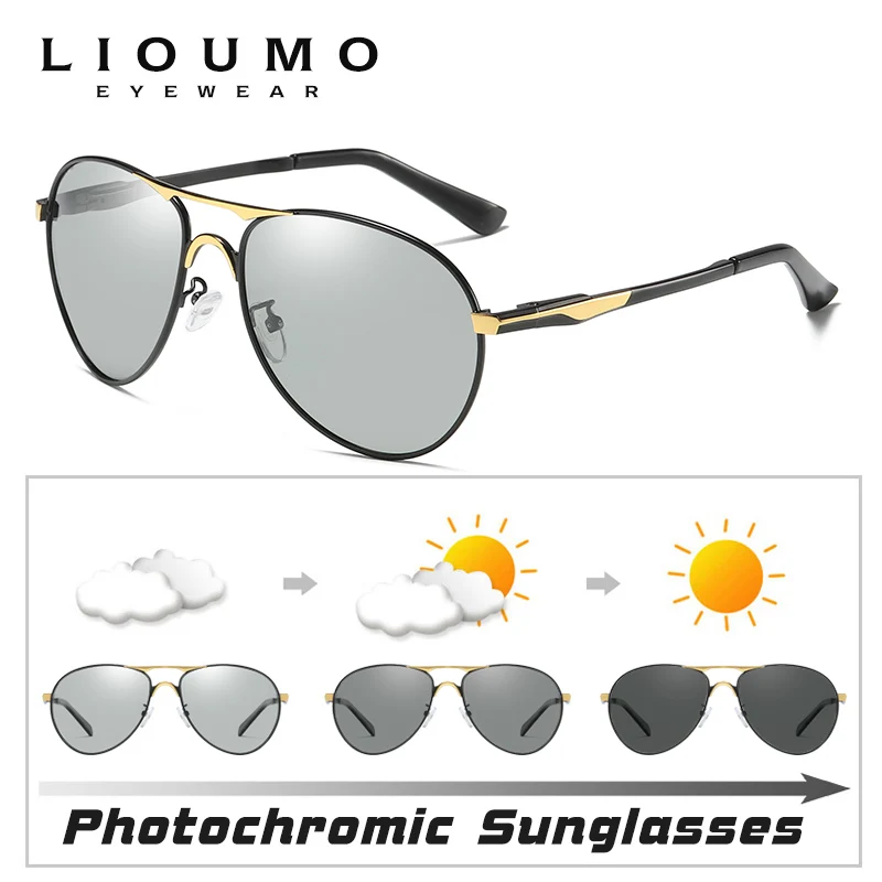 Fashion Design Aviation Sunglasses Polarized Men Women Chameleon Sun Glasses Anti-Glare UV400 Safety Driving Goggle gafas de sol